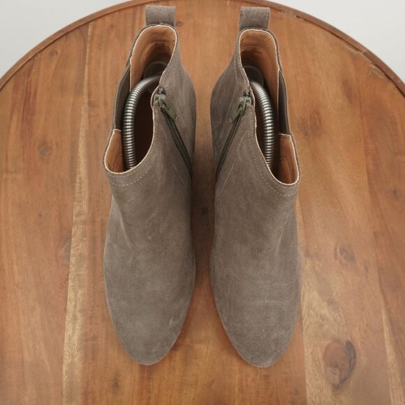 B#4/ Vionic Womens Paloma Wedge Ankle Booties Size 11 Taupe Suede - Picture 6 of 9